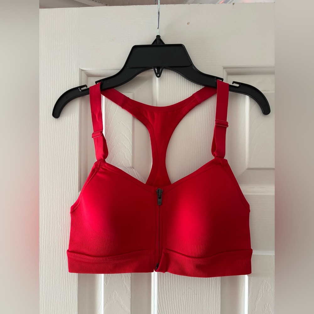 Victoria's Secret Bold Red Zip Sports Bra